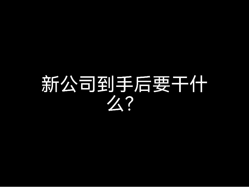 新公司到手后要干什么？