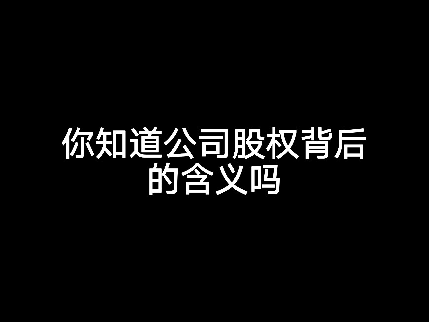 你知道公司股權(quán)背后的含義嗎？