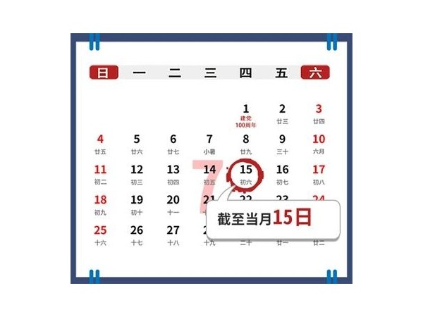 7月納稅申報(bào)期截至15日！注意：有四項(xiàng)重要新政實(shí)施