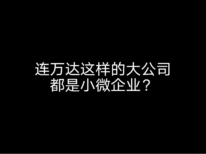 連萬達(dá)這樣的大公司都是小微企業(yè)？